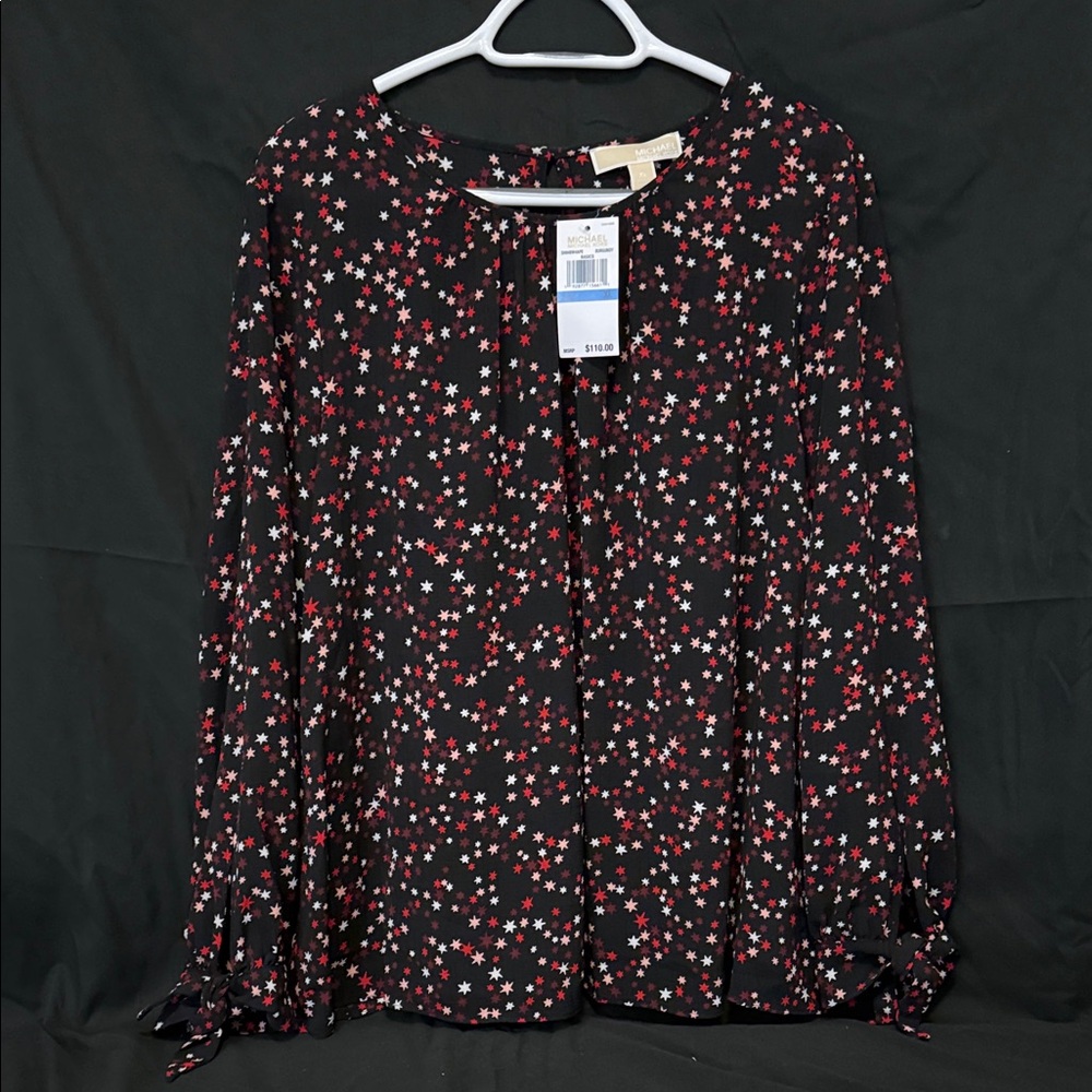 MICHAEL Michael Kors Black and Red Star Print Blouse